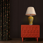 Настольная лампа желтая с изображением белых птиц Flight Among Acacia варинант исполнения - 5 | Loft Concept в Волгограде