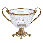 Чаша из прозрачного стекла с ручками и ободком из бронзы Eden Garden варинант исполнения - 1 | Loft Concept в Волгограде