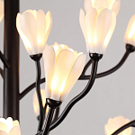 Люстра подвесная черного цвета с ветвями и белыми фарфоровыми цветами Floralis варинант исполнения - 14 | Loft Concept в Волгограде