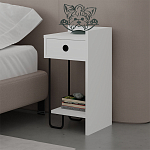 Прикроватная тумба белого цвета с ящиком и открытой полкой SIRIUS NIGHTSTAND RIGHT MODULE WHITE варинант исполнения - 3 | Loft Concept в Волгограде