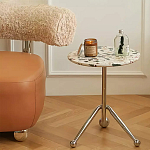 Дизайнерский журнальный стол с круглой столешницей на изогнутых стальных ножках Obafaby варинант исполнения - 1 | Loft Concept в Волгограде