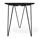 Стол журнальный с круглой столешницей из стекла на 3-х черных ножках Beige Marble варинант исполнения - 4 | Loft Concept в Волгограде