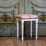 Банкетка одноместная из массива бука бежевая с растительным орнаментом Raffael Beige Floral Banquette варинант исполнения - 5 | Loft Concept в Волгограде