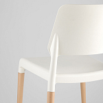 Пластиковый стул на ножках из массива бука Ferret White варинант исполнения - 7 | Loft Concept в Волгограде