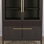 Витрина Primo со стеклянными фасадами и буфетом шпон Темный орех варинант исполнения - 6 | Loft Concept в Волгограде