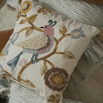 Чехол на подушку с кисточками и вышивкой птиц Ethnic mix Birds Square варинант исполнения - 6 | Loft Concept в Волгограде
