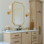 Зеркало в золотой деревянной раме Riviera варинант исполнения - 4 | Loft Concept в Волгограде