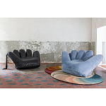 Дизайнерское плюшевое кресло в форме руки голубое Poltronova Joe Plush Baby Blue Armchair варинант исполнения - 2 | Loft Concept в Волгограде