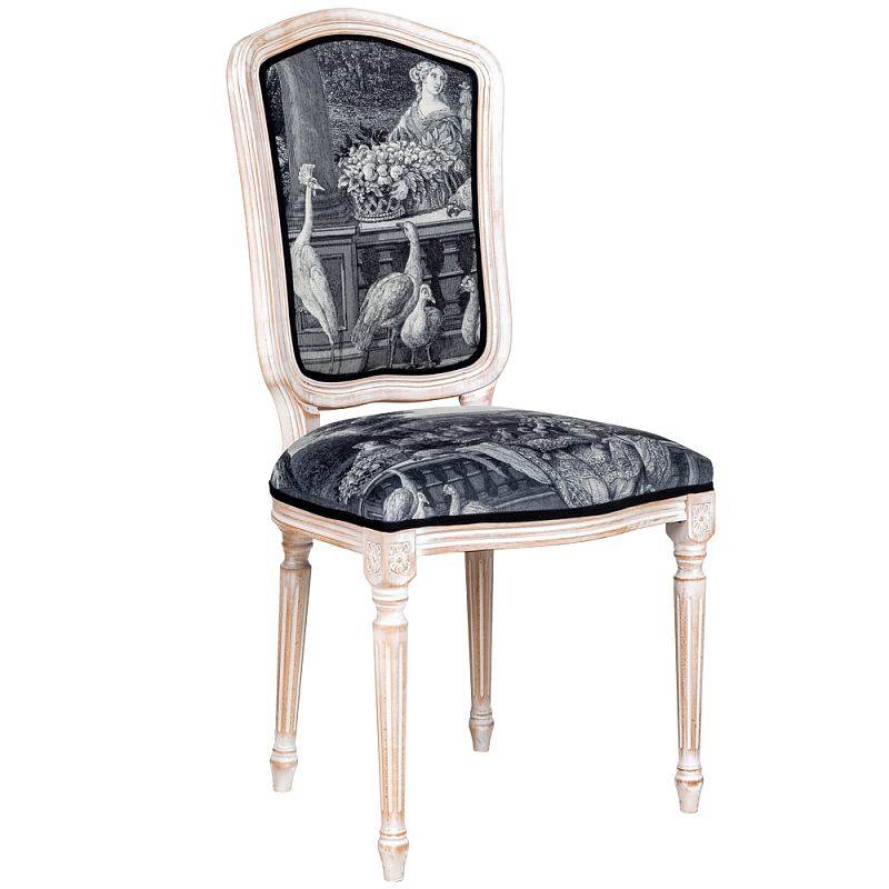 Стул Vincennes Stool Черно-белый Белый винтажная патина Стул Vincennes Stool Черно-белый Белый винтажная патина в Волгограде | Loft Concept