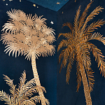 Обои с вышивкой ручной работы Deco Palms Original colourway on velvet варинант исполнения - 3 | Loft Concept в Волгограде