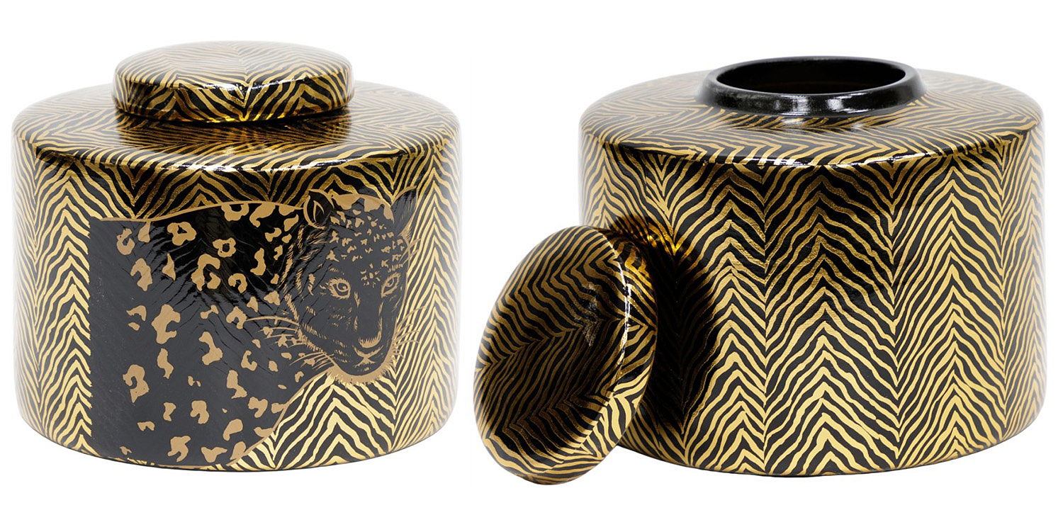 Ваза Leopard Vase black and gold 18 Ваза Leopard Vase black and gold 18 - Loft-Concept в Волгограде