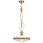 Подвесной светильник с плоским прозрачным плафоном и декоративной вставкой из текстурного камня Tectona  варинант исполнения - 3 | Loft Concept в Волгограде