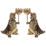 Подсвечник в виде дракона Dragon candlestick Green Gold Brown L or R варинант исполнения - 4 | Loft Concept в Волгограде