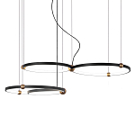 Люстра подвесная светодиодная с 4-мя кольцами черный металл Ring Horizontal варинант исполнения - 1 | Loft Concept в Волгограде