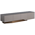 Тумба под телевизор со стеклянной столешницей и с выдвижными ящиками Minimalist Accent варинант исполнения - 1 | Loft Concept в Волгограде