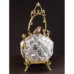 Конфетница с бронзовой ручкой и фарфоровой птичкой на крышке Eden Garden варинант исполнения - 5 | Loft Concept в Волгограде