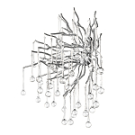 Бра с лучеобразным основанием и подвесками из прозрачного стекла в виде длинных капель Droplet Chandelier варинант исполнения - 11 | Loft Concept в Волгограде