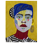 Картина с вышивкой Портрет wall panel People with the yellow ear 1 варинант исполнения - 2 | Loft Concept в Волгограде