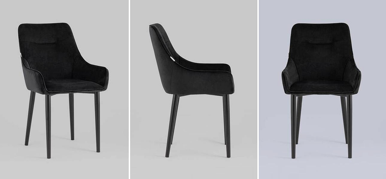 Стул Joan Chair Черный Велюр Стул Joan Chair Черный Велюр - Loft-Concept в Волгограде
