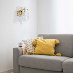 Бра золотого цвета с ветвями и белыми овальными стеклянными подвесками Droplet Chandelier варинант исполнения - 7 | Loft Concept в Волгограде