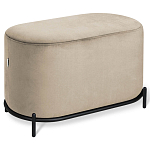 Банкетка овальная бежевый велюр на 4-х металлических ножках черного цвета SANJAY варинант исполнения - 1 | Loft Concept в Волгограде