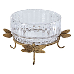 Чаша из прозрачного стекла на бронзовых ножках в виде стрекоз Eden Garden варинант исполнения - 1 | Loft Concept в Волгограде