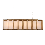 Люстра прямоугольная с каркасом золотого цвета Soft Glow Lamps варинант исполнения - 1 | Loft Concept в Волгограде