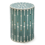 Приставной круглый столик с инкрустацией blue Mandika Bone Inlay  варинант исполнения - 2 | Loft Concept в Волгограде