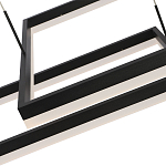 Подвесной светильник светодиодный с 2-мя черными прямоугольными плафонами из алюминия и акрила с пультом для регулировки света Smeragde Light Black варинант исполнения - 3 | Loft Concept в Волгограде