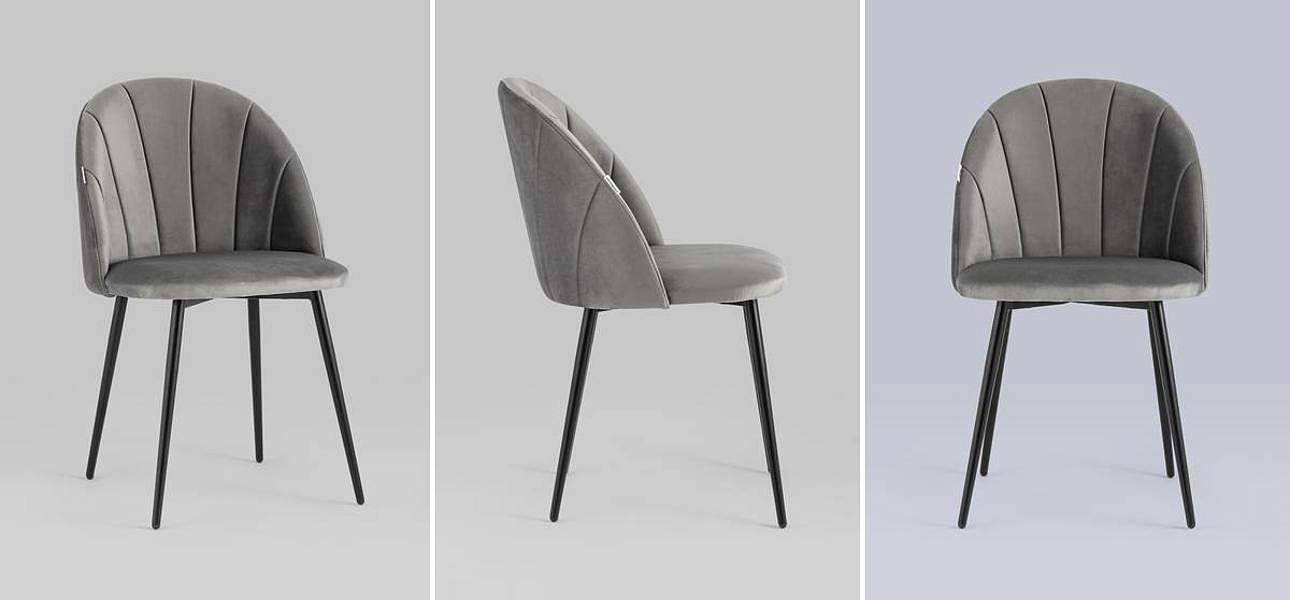 Стул Balsari S Chair Серый Велюр Стул Balsari S Chair Серый Велюр - Loft-Concept в Волгограде