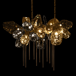 Люстра подвесная с 22-мя гранёными стеклянными плафонами с вертикальными подвесками Gilded Mirage  варинант исполнения - 8 | Loft Concept в Волгограде