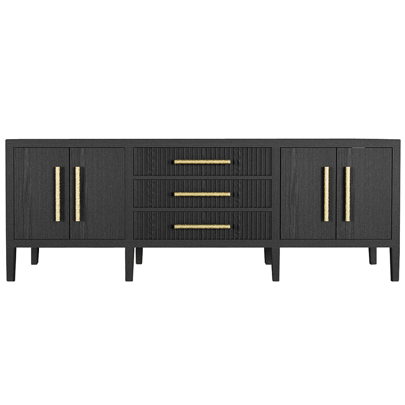 Большая VT-тумба Primo шпон Черный дуб Черный Золотой в Волгограде | Loft Concept 