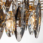 Люстра подвесная круглая с овальными подвесками из стекла дымчатого цвета Harlow Crystal Round варинант исполнения - 2 | Loft Concept в Волгограде