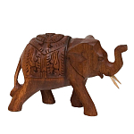 Статуэтка из дерева суар в виде слона в традиционном облачении Little Elephant варинант исполнения - 2 | Loft Concept в Волгограде