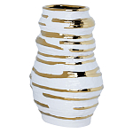 Ваза белая с рельефной поверхностью и золотыми полосами Vase Beehive варинант исполнения - 1 | Loft Concept в Волгограде