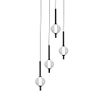 Люстра светодиодная каскадная с 4-мя сферическими стеклянными плафонами Splatter варинант исполнения - 2 | Loft Concept в Волгограде