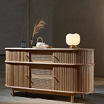 Дизайнерский комод овальный с фактурным фасадом и вставками из плетеных элементов Ambar варинант исполнения - 2 | Loft Concept в Волгограде