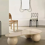 Дизайнерский журнальный стол с изогнутой столешницей на круглых ножках Rigilyr варинант исполнения - 2 | Loft Concept в Волгограде