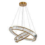 Светодиодная двухъярусная кольцевая люстра из хрусталя и стали и с пультом для регулировки света Maude Crystal Light варинант исполнения - 5 | Loft Concept в Волгограде