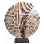 Настольная лампа из перламутра и дерева на подставке Indonesian Shell варинант исполнения - 2 | Loft Concept в Волгограде