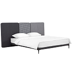 Кровать с большим мягким изголовьем Unity Dark Grey Bed варинант исполнения - 11 | Loft Concept в Волгограде
