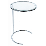 Приставной столик на серебристом основании с столешницей из стекла Noir варинант исполнения - 1 | Loft Concept в Волгограде