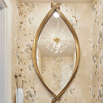 Зеркало овальное в деревянной золотистой раме Oval Gold Lines варинант исполнения - 3 | Loft Concept в Волгограде