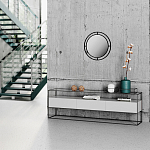 Настенное зеркало круглой формы в черной металлической раме BUBBLE MIRROR BLACK варинант исполнения - 2 | Loft Concept в Волгограде