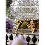 Конфетница прозрачная стеклянная на бронзовых ножках в виде морских коньков с крышкой в виде ракушки Eden Garden варинант исполнения - 5 | Loft Concept в Волгограде