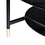 Стол журнальный круглый черный с полкой Inherence варинант исполнения - 5 | Loft Concept в Волгограде