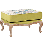 Банкетка из массива бука с изображением птиц и цветов Beige Green Chinoiserie Garden Banquette варинант исполнения - 1 | Loft Concept в Волгограде