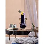 Ваза темно-синяя фарфоровая с бронзовыми ручками и ножками Eden Garden варинант исполнения - 6 | Loft Concept в Волгограде