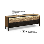 ТВ тумба 2 двери и 2 ящика с подсветкой на рельефном фасаде Warm Industrial варинант исполнения - 8 | Loft Concept в Волгограде