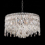 Люстра круглая с хрустальными подвесками на серебряном каркасе Roul Crystal Light варинант исполнения - 3 | Loft Concept в Волгограде